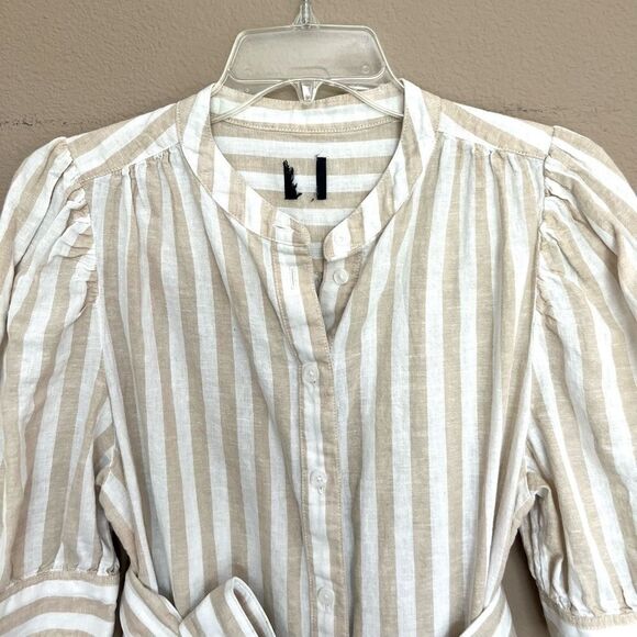 GAP Linen Blend Puff Sleeve Mini Shirtdress - Picture 8 of 8